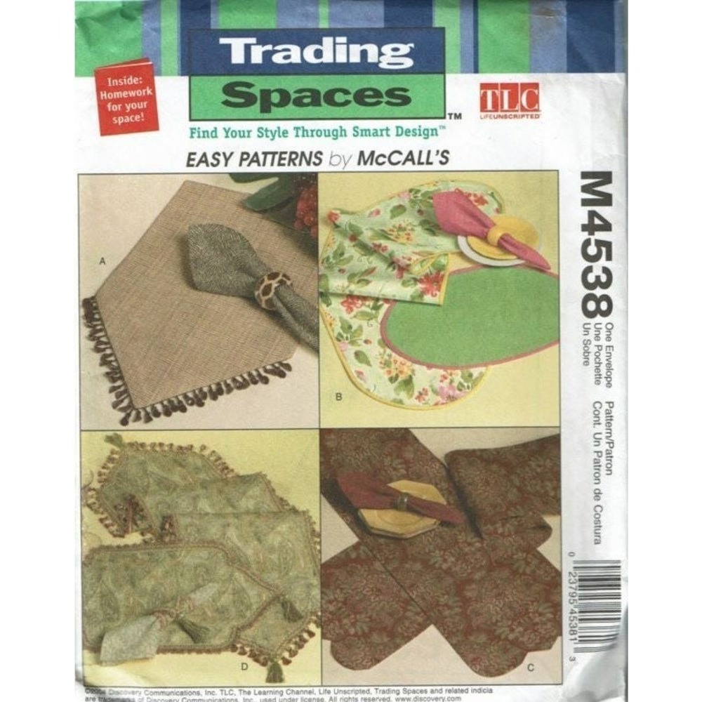 McCalls Sewing Pattern 4538 Table Runner Napkins Placemats
